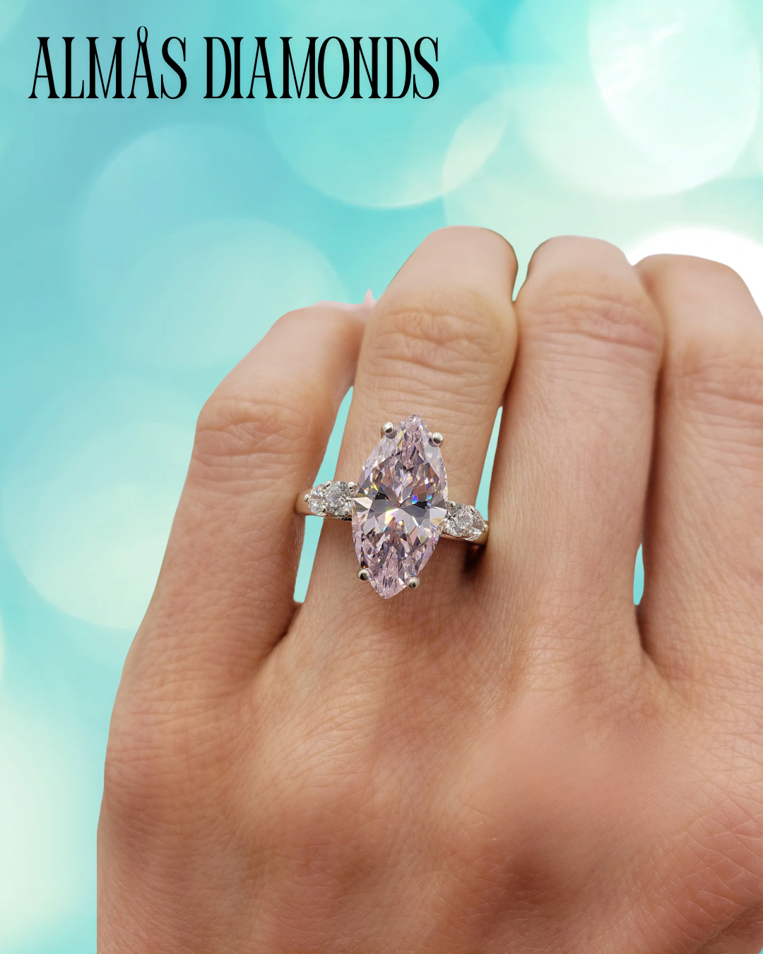 5 Carat Marquise Pink Diamond Engagement Ring - Certified