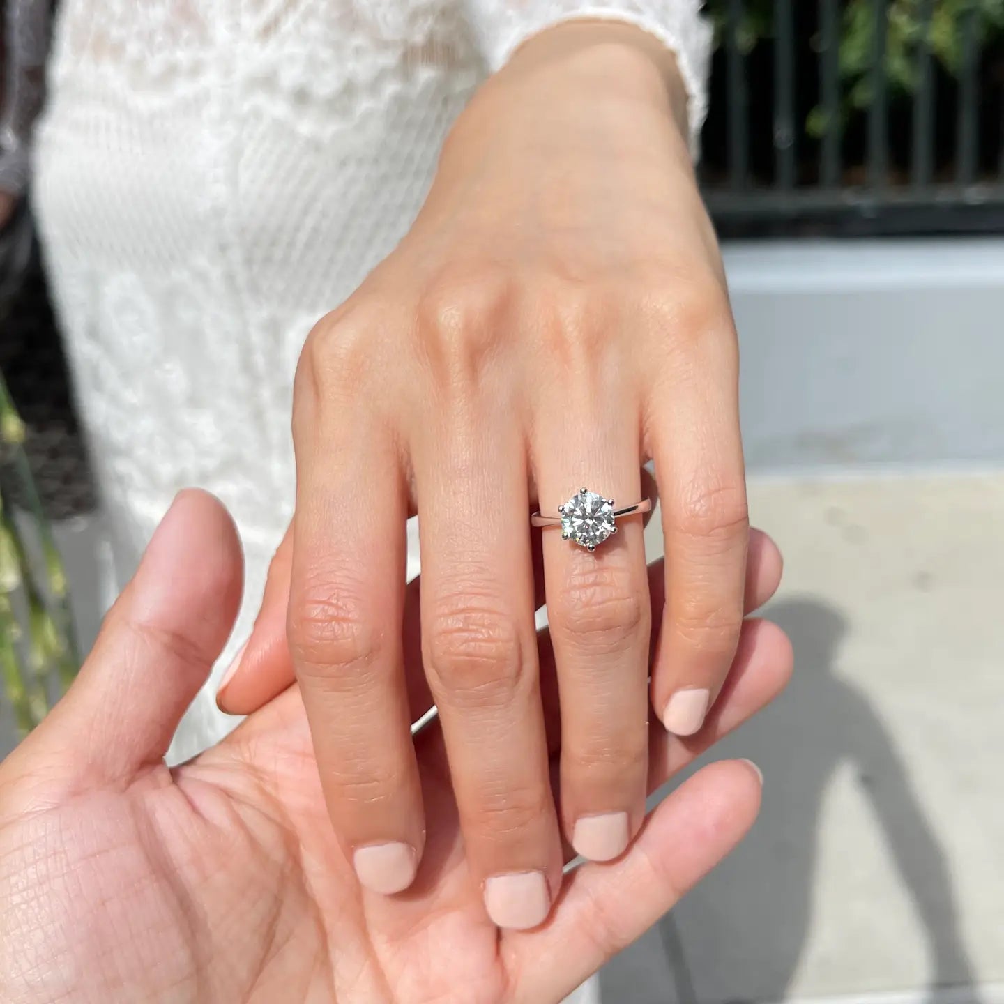 2 CT Solitaire Engagement Ring with Lab Diamond