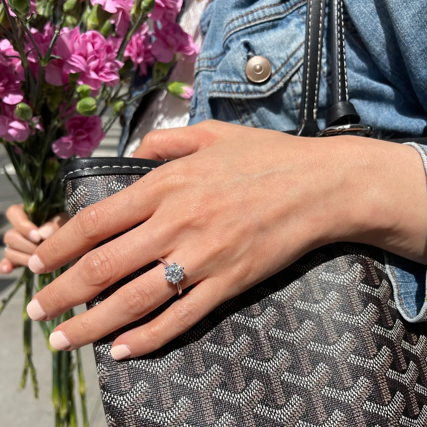 2 CT Solitaire Engagement Ring with Lab Diamond