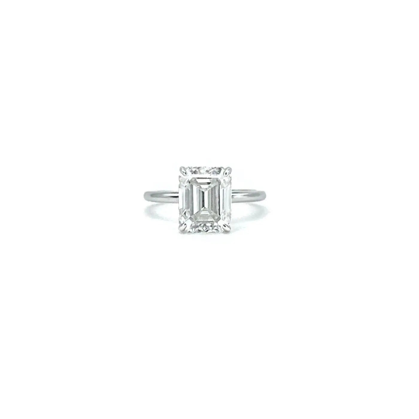 4CT Emerald Cut Moissanite Ring