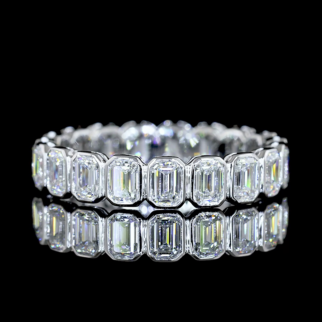 1.9 Cts 14K WHITE GOLD Emerald Shape Eternity Band