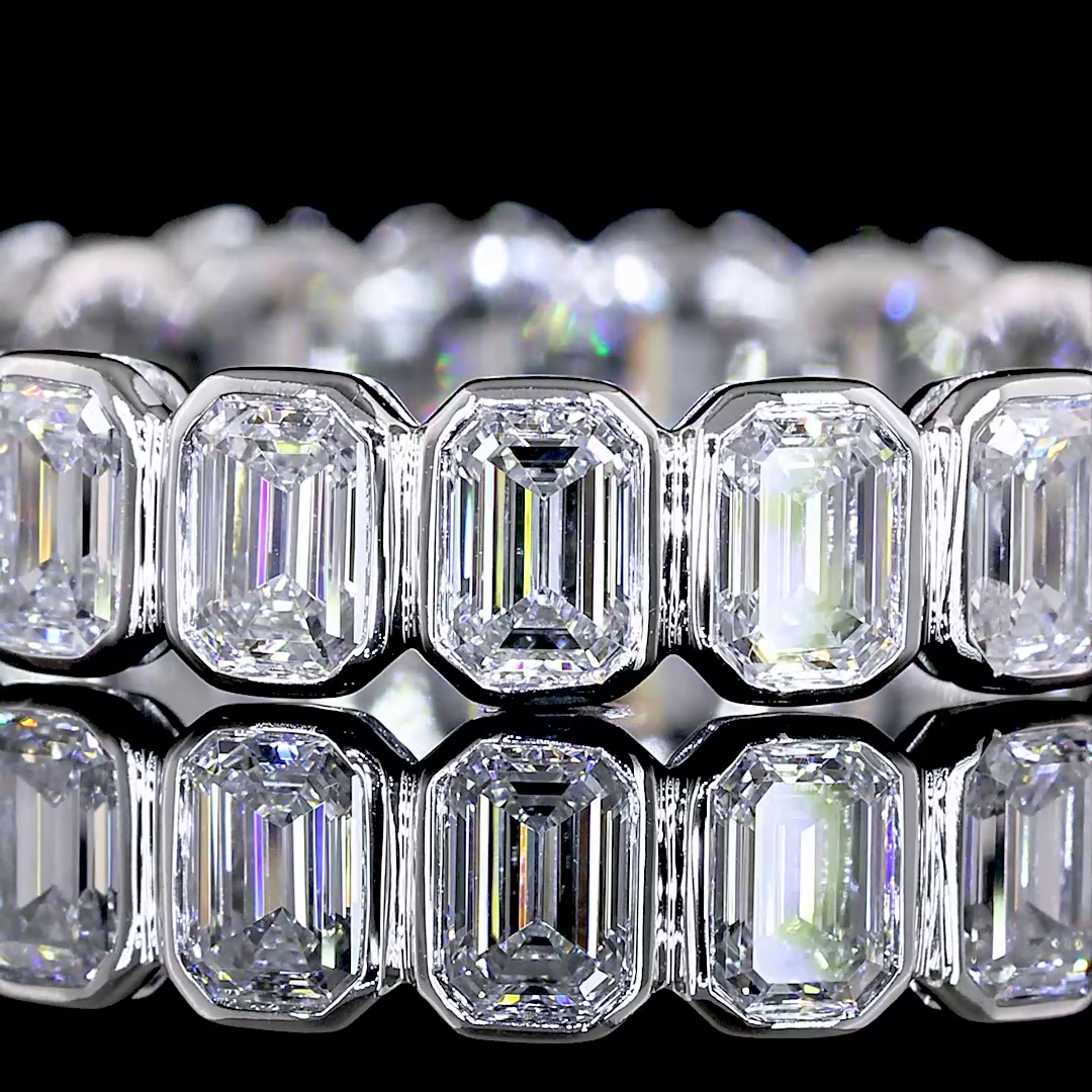 1.9 Cts 14K WHITE GOLD Emerald Shape Eternity Band