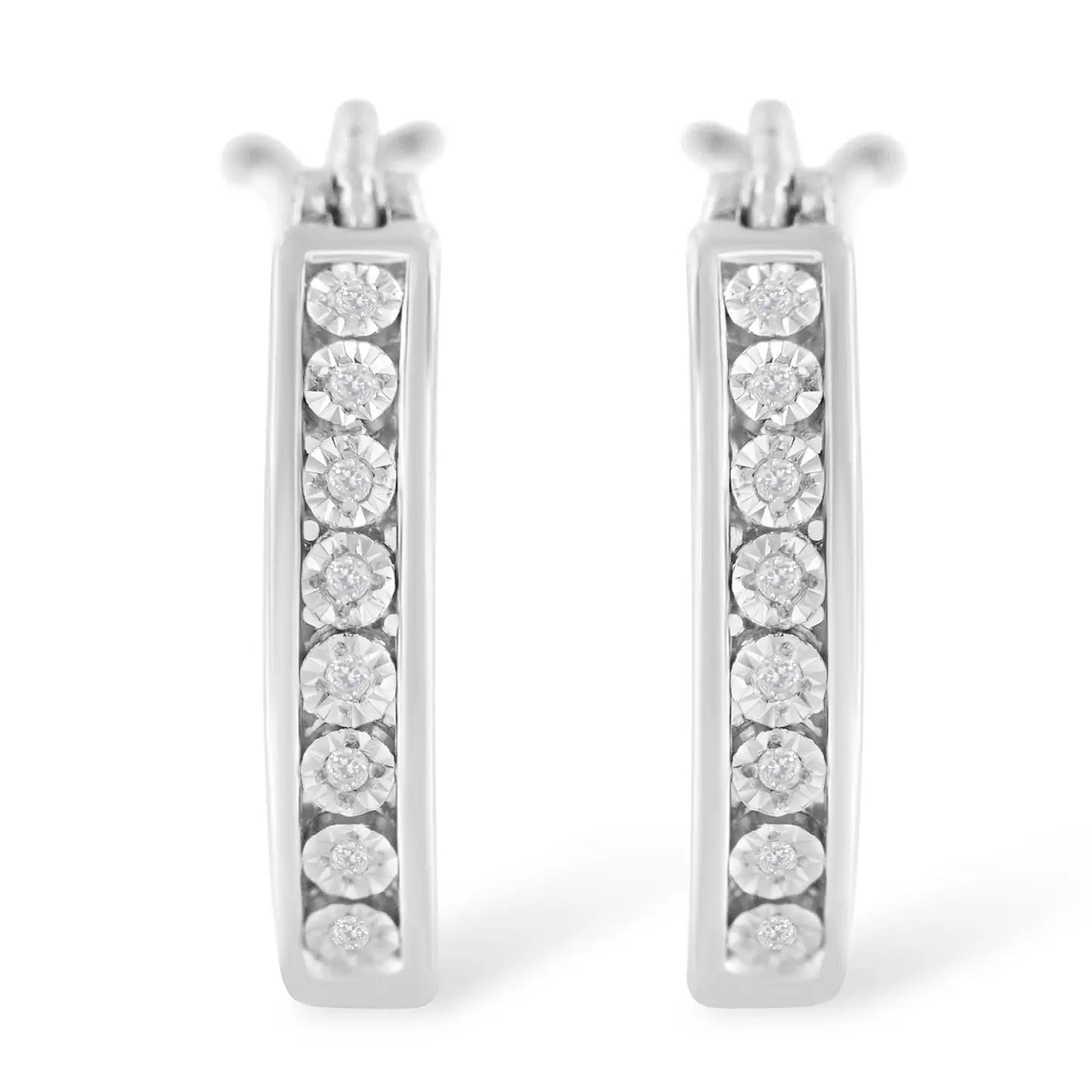 Diamond Accent Channel Set Hoop Earring