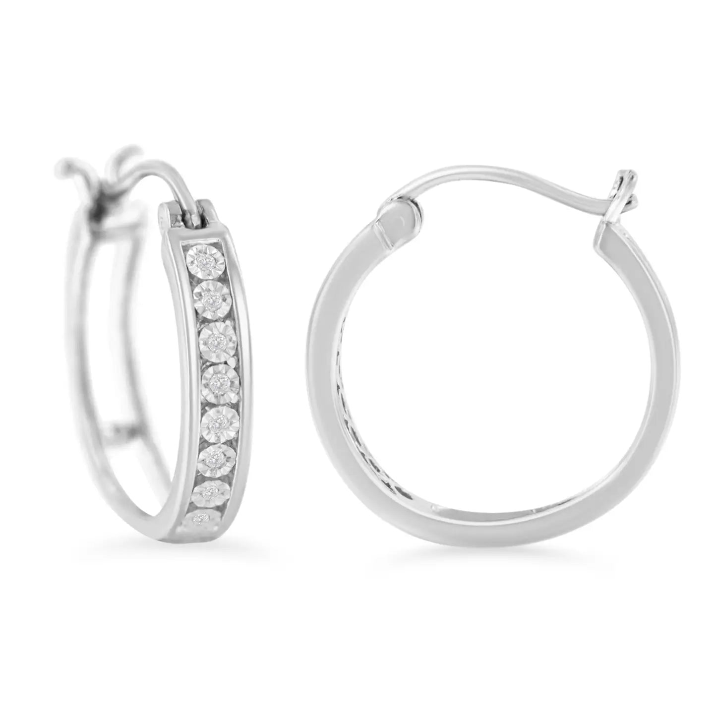Diamond Accent Channel Set Hoop Earring