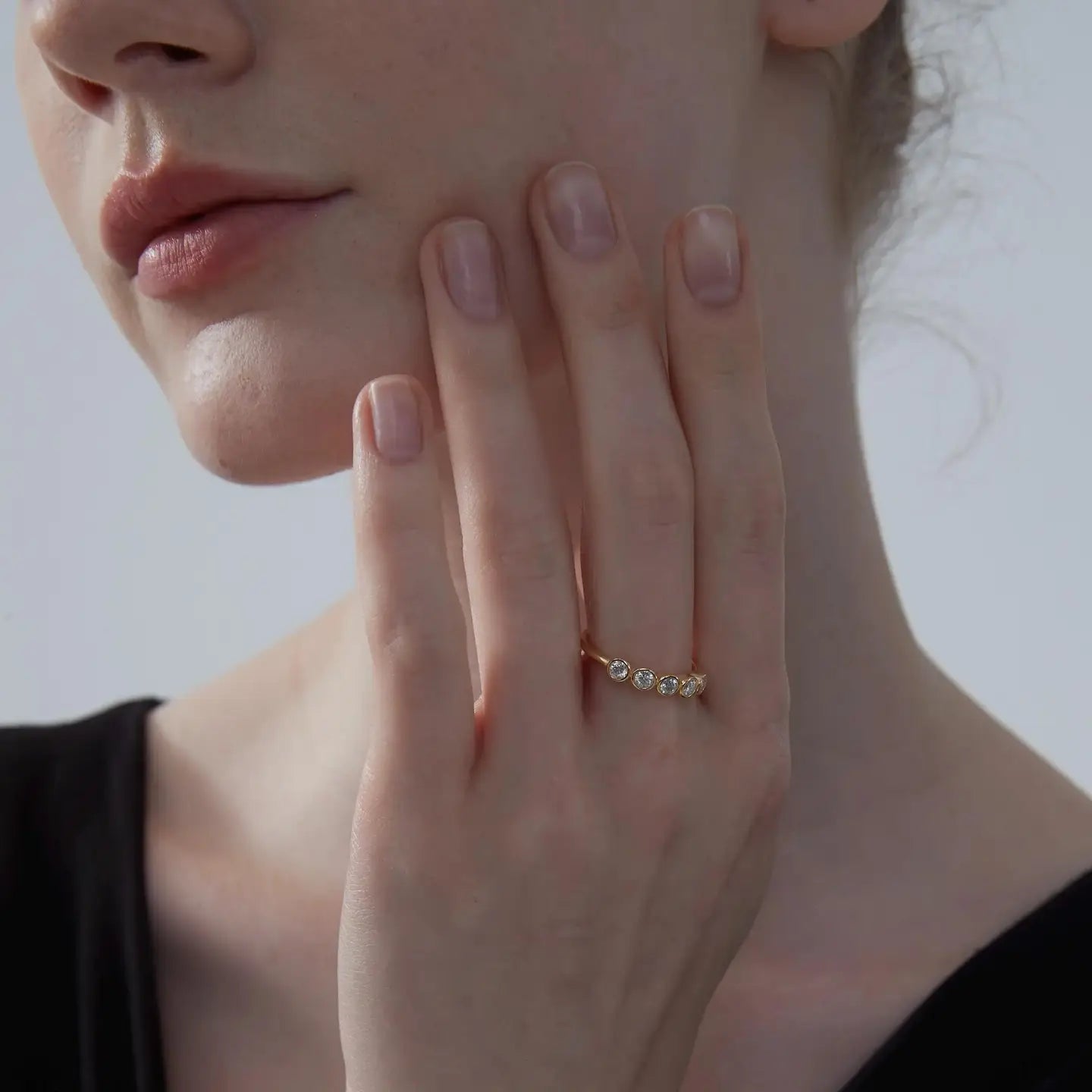 Five Stone Moissanite Stacking Ring