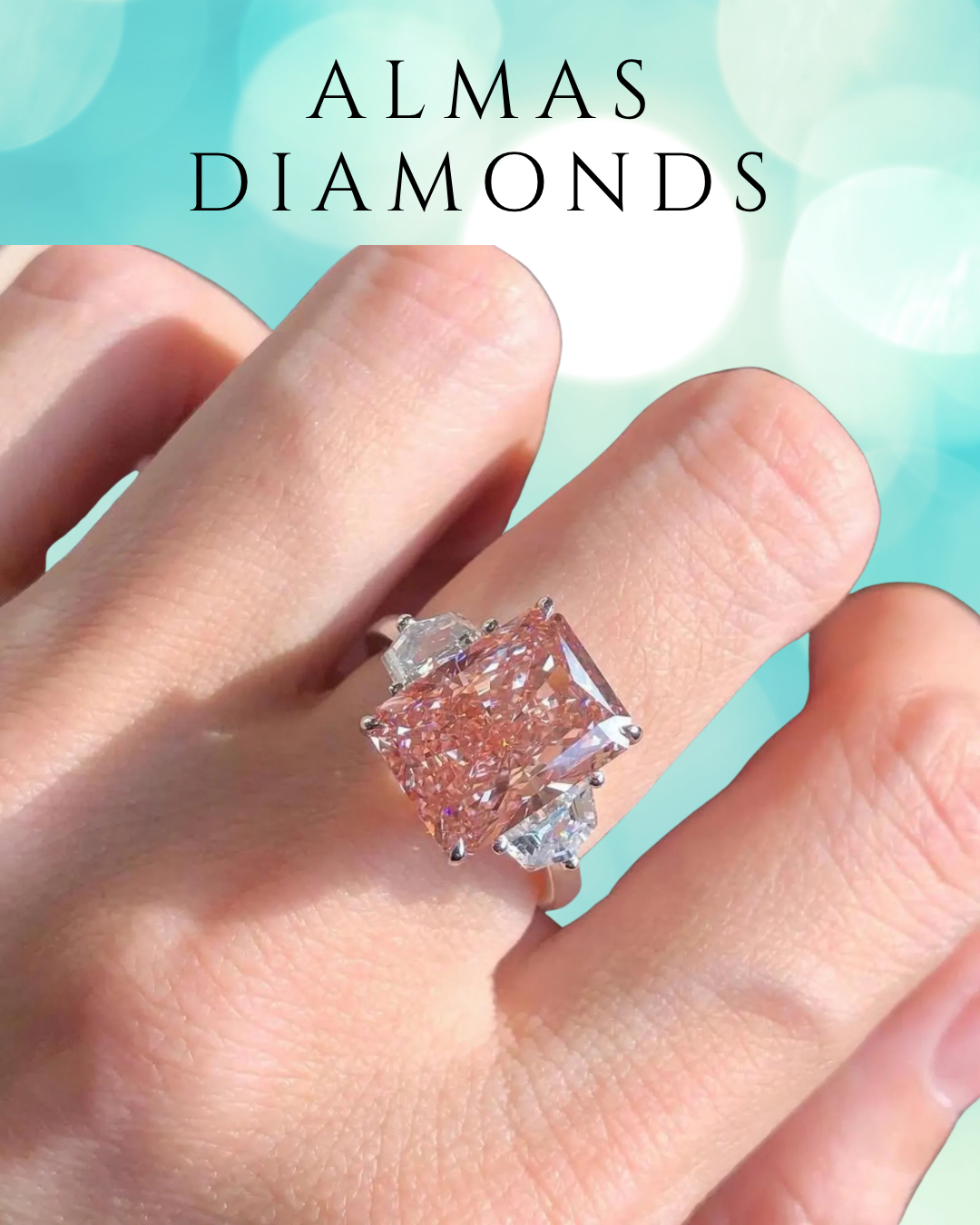 11 Carat Radiant Cut Pink Diamond Engagement Ring - Certified