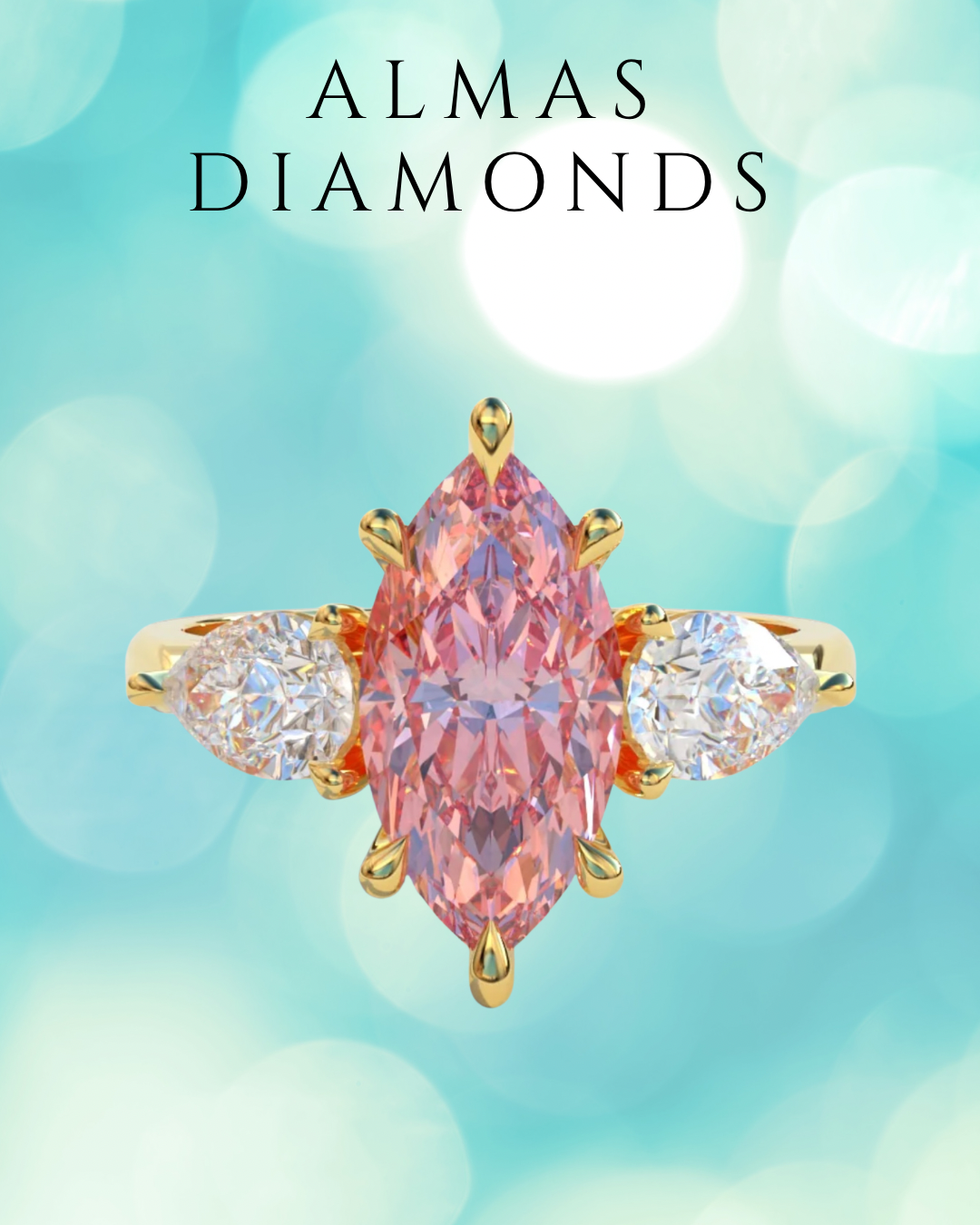 5 Carat Marquise Pink Diamond Engagement Ring - Certified