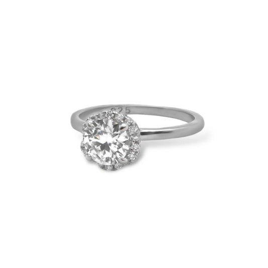 0.8CT Moissanite Halo Engagement Ring