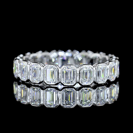 1.9 Cts 14K WHITE GOLD Emerald Shape Eternity Band