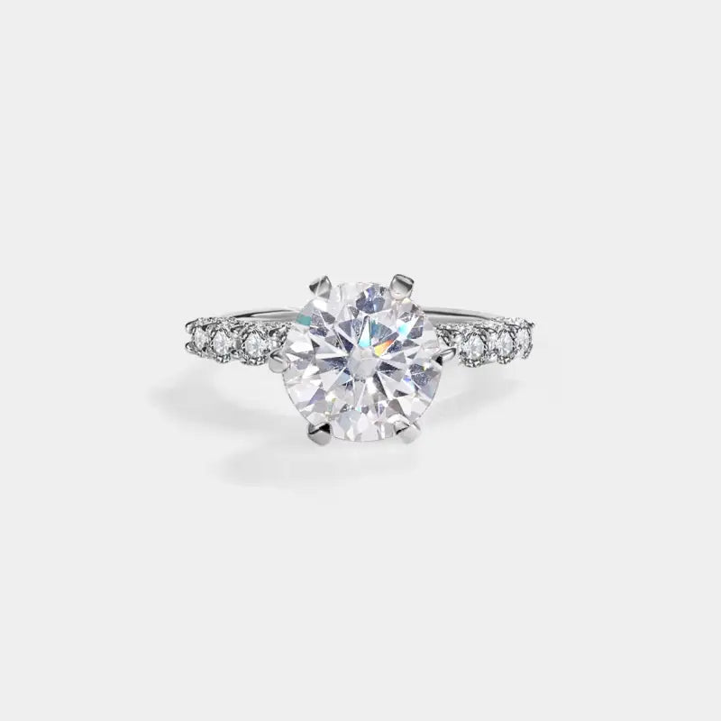 Moissanite Pave Engagement Ring