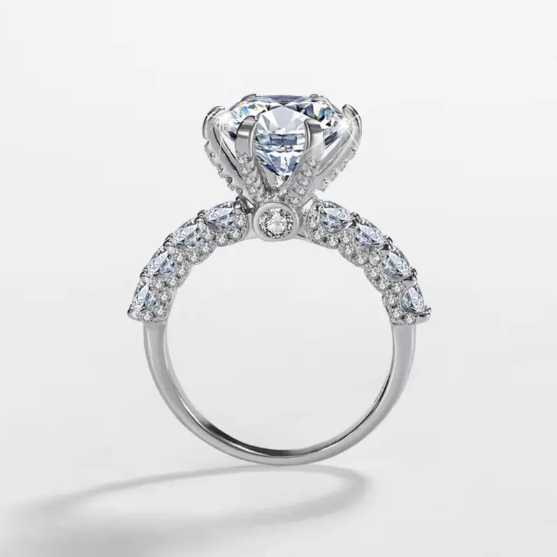 Moissanite Pave Engagement Ring
