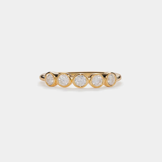 Five Stone Moissanite Stacking Ring