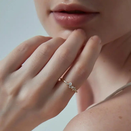 Moissanite Star Cluster Wedding Ring