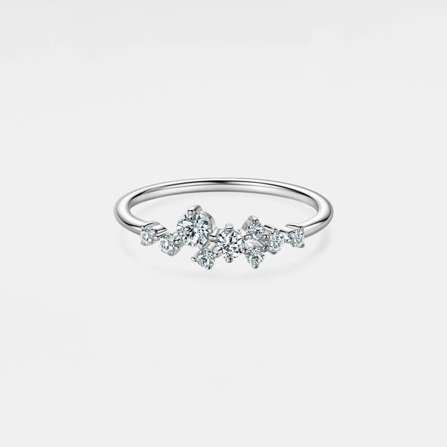 Moissanite Star Cluster Wedding Ring