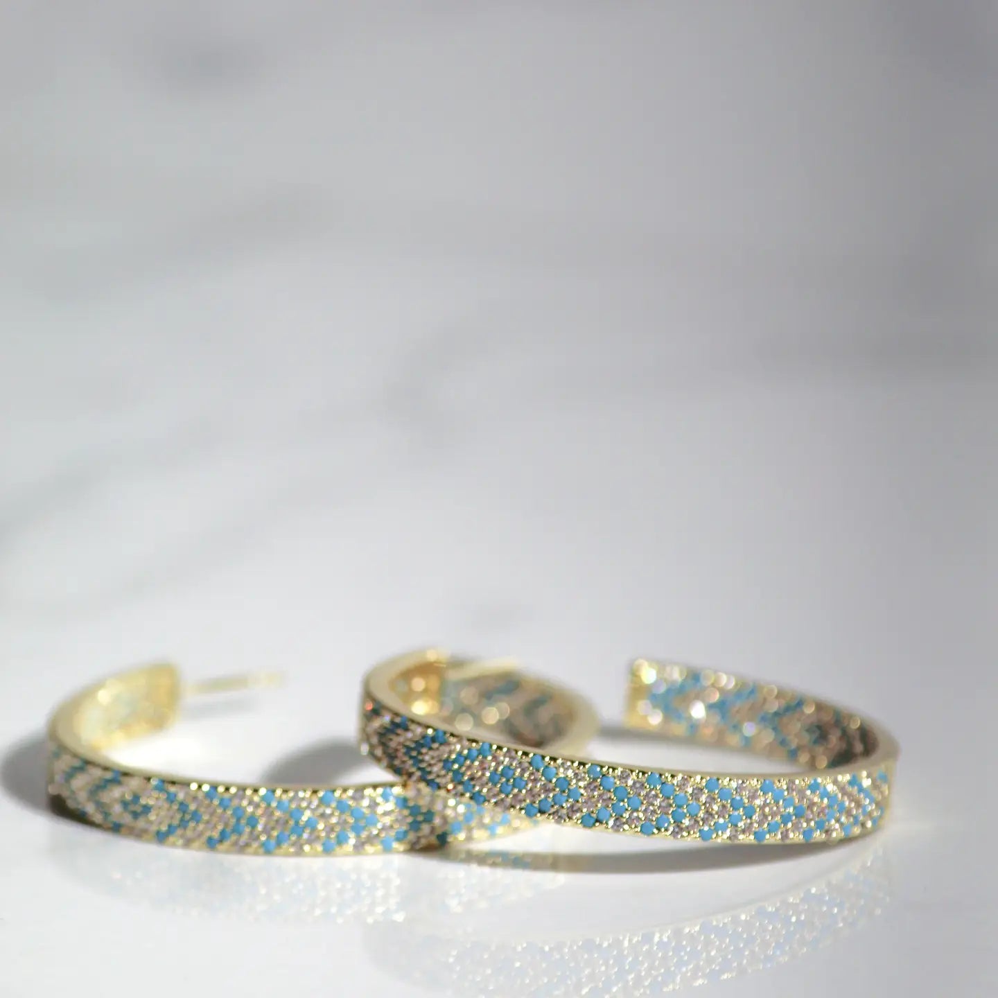 Turquoise Colorful Hoops + 14K Gold Vermeil